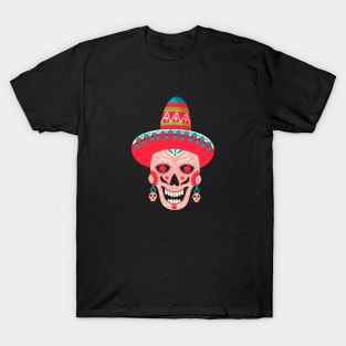 Dia de los muertes skull. Mexican Day of the Dead. T-Shirt